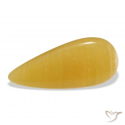 23.53ct Natural Naranja dorado calcita, En forma de pera, Translúcido