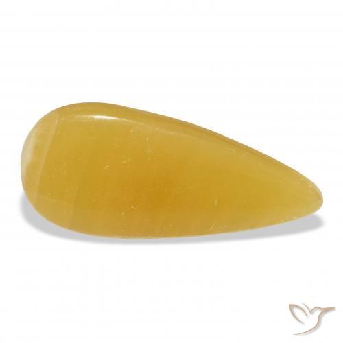 Calcita Naranja dorado natural de 23.53 ct, En forma de pera, Translúcido