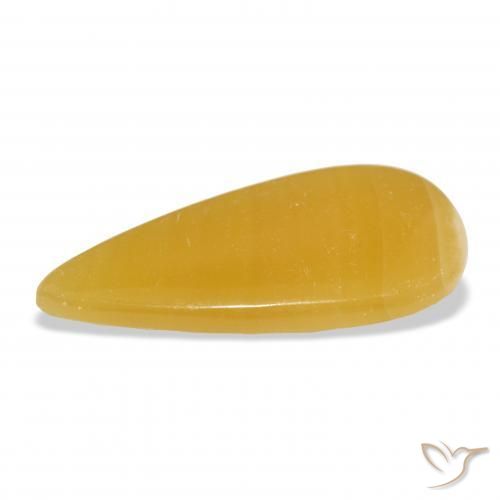 Calcita Naranja dorado natural de 23.53 ct, En forma de pera, Translúcido
