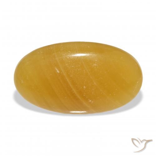 40.55ct Natural Naranja dorado calcita, Ovalada, Translúcido