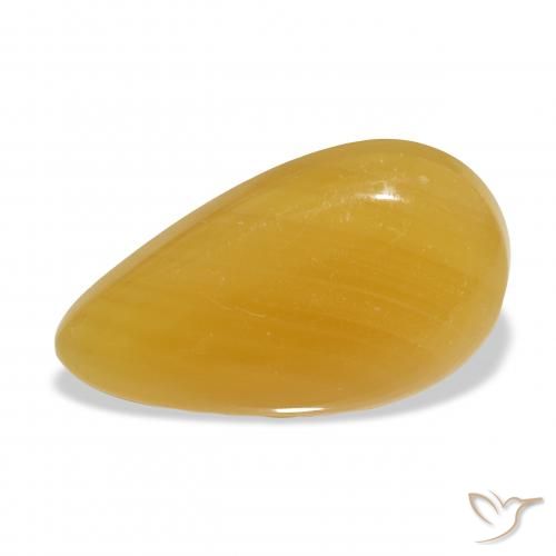 23.92ct Natural Naranja dorado calcita, En forma de pera, Translúcido
