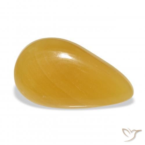 Calcita Naranja dorado natural de 23.92 ct, En forma de pera, Translúcido