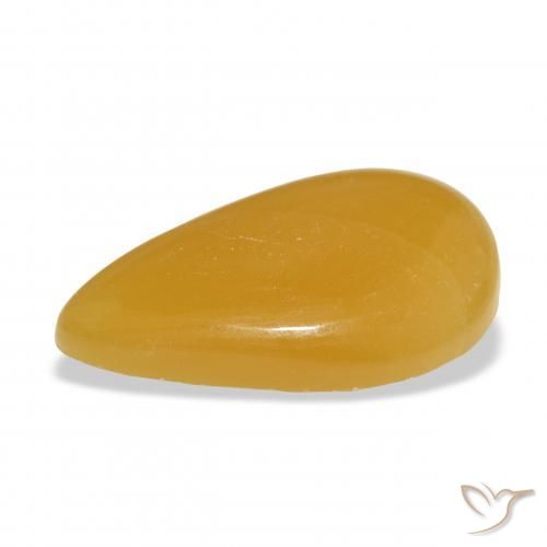 Calcita Naranja dorado natural de 23.92 ct, En forma de pera, Translúcido