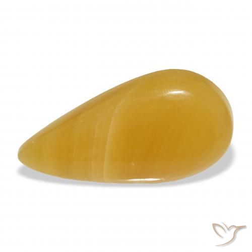 22.75ct Natural Naranja dorado calcita, En forma de pera, Translúcido