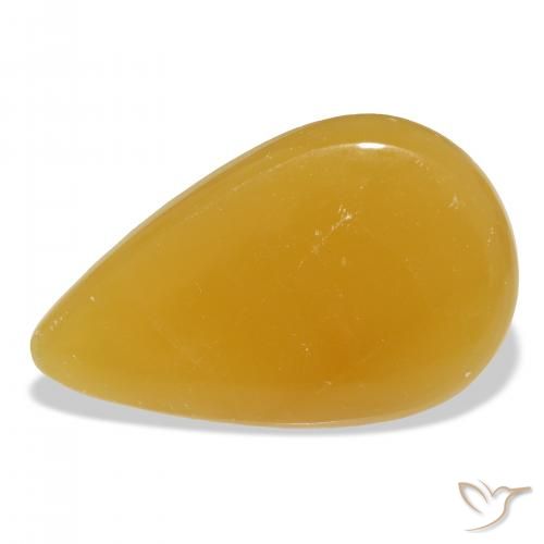 44.94ct Natural Naranja dorado calcita, En forma de pera, Translúcido