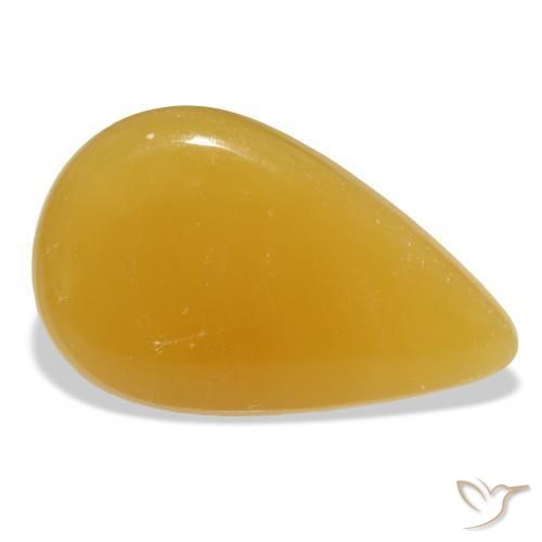Calcita Naranja dorado natural de 44.94 ct, En forma de pera, Translúcido