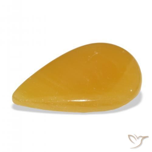 Calcita Naranja dorado natural de 44.94 ct, En forma de pera, Translúcido