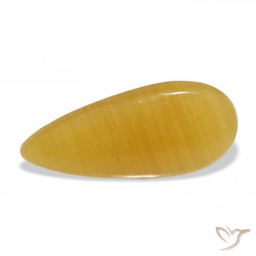 21.39ct Natural Naranja dorado calcita, En forma de pera, Translúcido