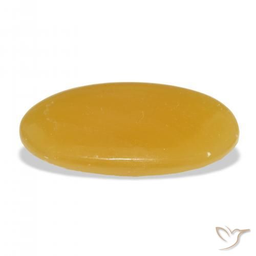 Calcita Naranja dorado natural de 34.58 ct, Ovalada, Translúcido
