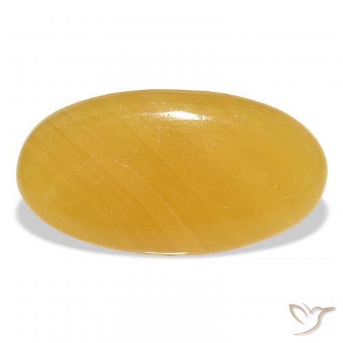 39.54ct Natural Naranja dorado calcita, Ovalada, Translúcido