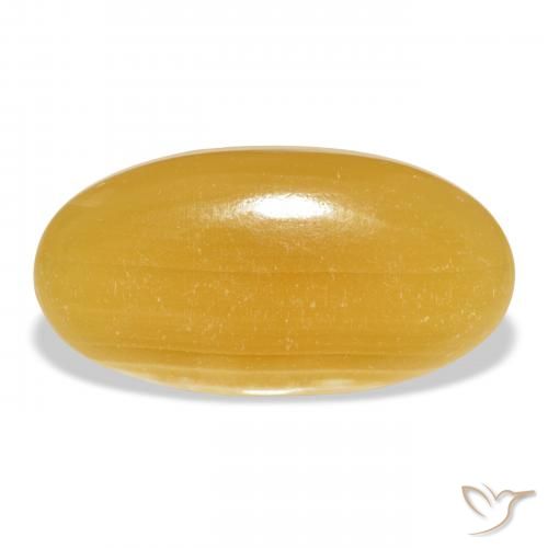 29.14ct Natural Naranja dorado calcita, Ovalada, Translúcido, Photo A