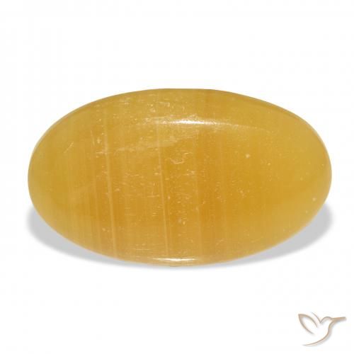 33.18ct Natural Naranja dorado calcita, Ovalada, Translúcido
