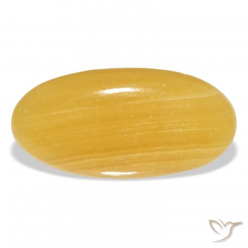 42.14ct Natural Naranja dorado calcita, Ovalada, Translúcido