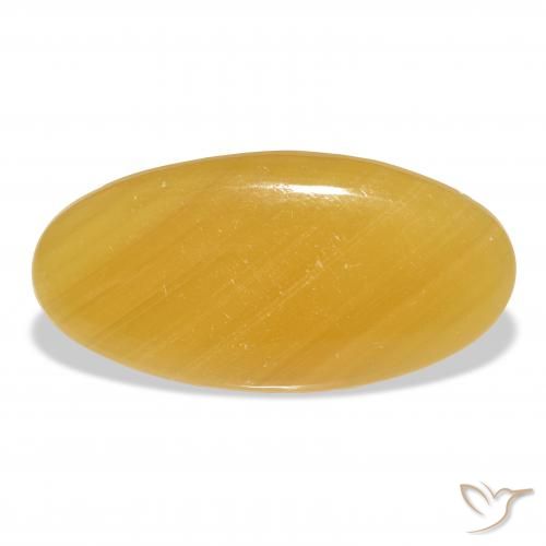 33.36ct Natural Naranja dorado calcita, Ovalada, Translúcido