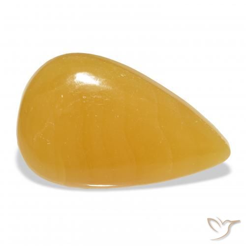 Calcita Naranja dorado natural de 44.63 ct, En forma de pera, Translúcido