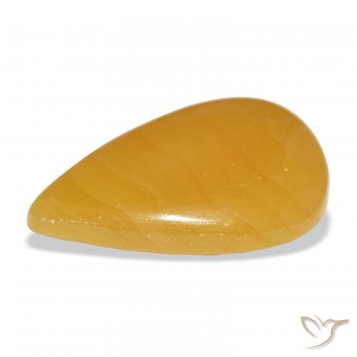 Calcita Naranja dorado natural de 44.63 ct, En forma de pera, Translúcido