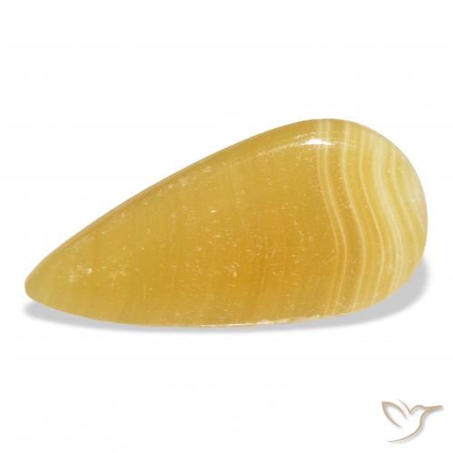 24.60ct Natural Naranja dorado calcita, En forma de pera, Translúcido, Photo A
