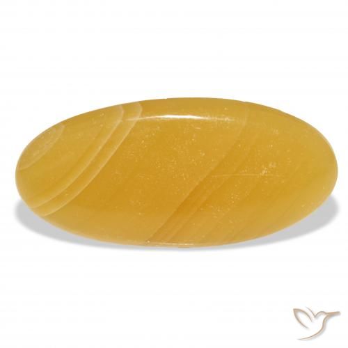 42.91ct Natural Naranja dorado calcita, Ovalada, Translúcido