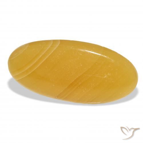 Calcita Naranja dorado natural de 42.91 ct, Ovalada, Translúcido
