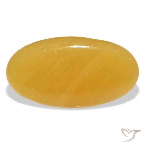 53.06ct Natural Naranja dorado calcita, Ovalada, Translúcido, Photo A