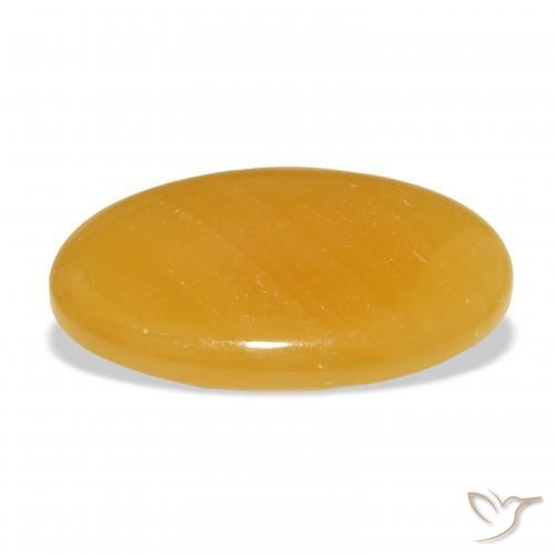 Calcita Naranja dorado natural de 40.69 ct, Ovalada, Translúcido