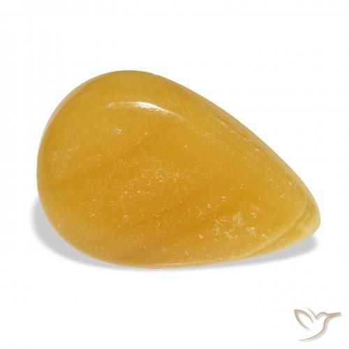 Calcita Naranja dorado natural de 38.52 ct, En forma de pera, Translúcido
