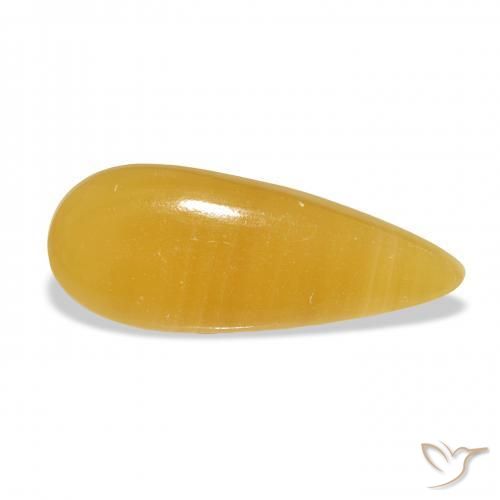 Calcita Naranja dorado natural de 19.07 ct, En forma de pera, Opaco