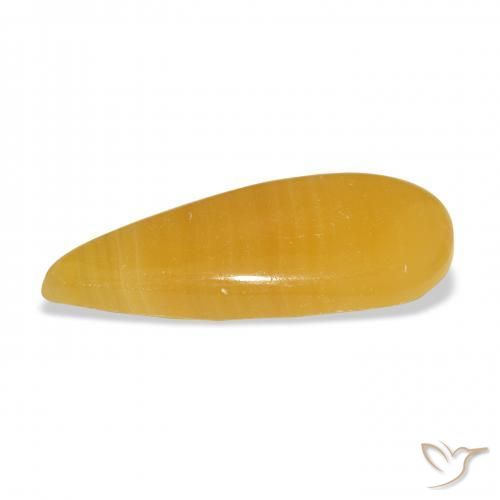 Calcita Naranja dorado natural de 19.07 ct, En forma de pera, Opaco