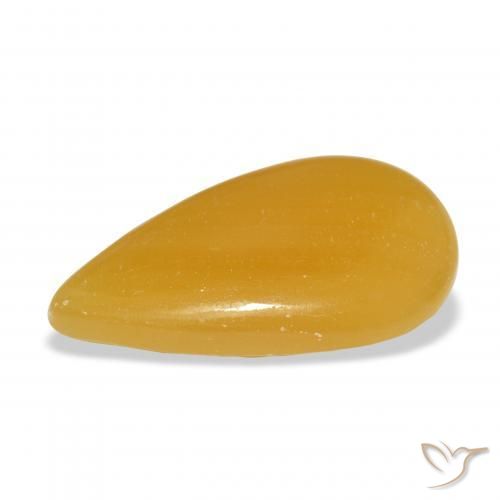 Calcita Naranja dorado natural de 20.22 ct, En forma de pera, Translúcido