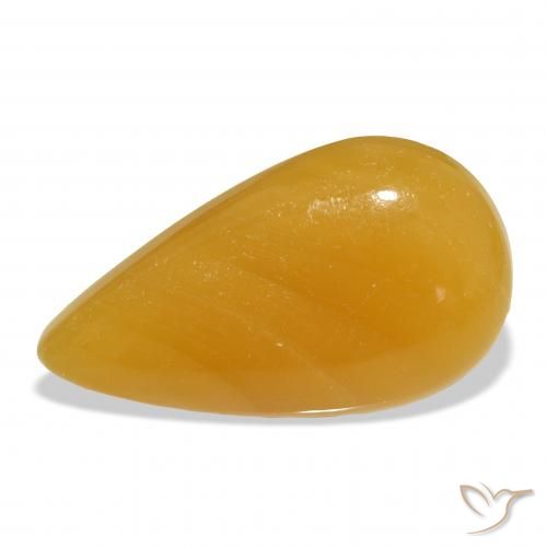 58.56ct Natural Naranja dorado calcita, En forma de pera, Translúcido