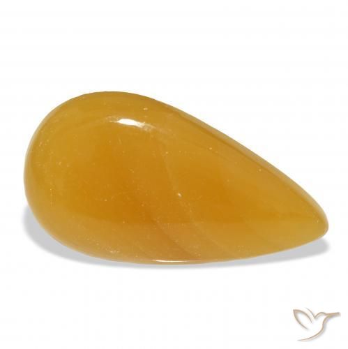 Calcita Naranja dorado natural de 58.56 ct, En forma de pera, Translúcido