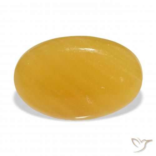 29.48ct Natural Naranja dorado calcita, Ovalada, Translúcido