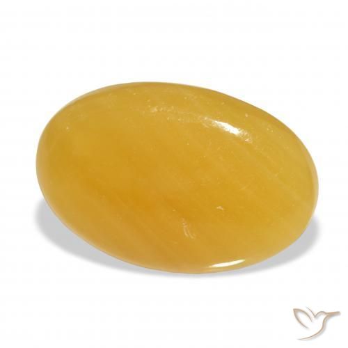 Calcita Naranja dorado natural de 29.48 ct, Ovalada, Translúcido