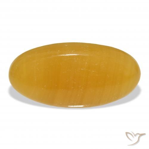 50.15ct Natural Naranja dorado calcita, Ovalada, Translúcido