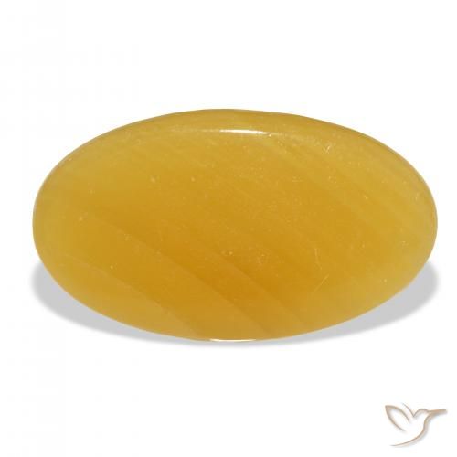 37.32ct Natural Naranja dorado calcita, Ovalada, Translúcido