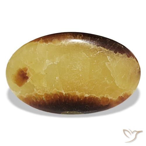 Calcita multicolor natural de 54,86 ct, corte óvalo, opaco