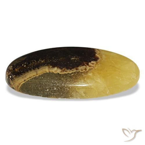 Calcita multicolor natural de 48,01 ct, corte óvalo, opaco