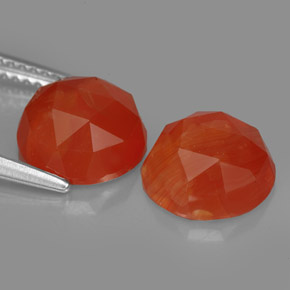 Gemas de cornalina naranja natural de  ct, transparente, transparente / translúcido
