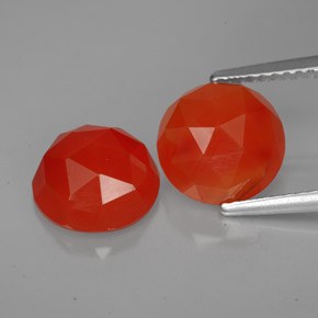 Gemas de cornalina naranja natural de  ct, transparente, transparente / translúcido