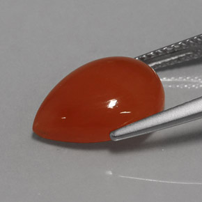 Cornalina naranja natural de 5,40 ct, transparente, transparente / translúcido