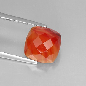 Cornalina Naranja rojizo natural de 3.91 ct, Transparente, Transparente / Translúcido