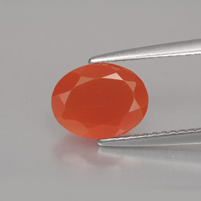 Cornalina Naranja rojizo natural de 1.54 ct, Corte Óvalo, Translúcido