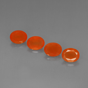 Gemas de cornalina naranja natural de  ct, corte óvalo, translúcido