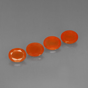 Gemas de cornalina naranja natural de  ct, corte óvalo, translúcido