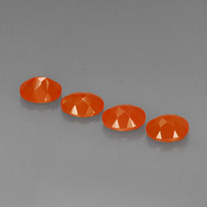 Gemas de cornalina naranja natural de  ct, corte óvalo, translúcido