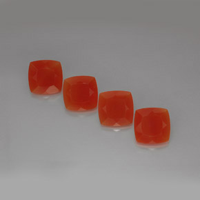 Gemas de cornalina naranja natural de  ct, corte cojín, translúcido