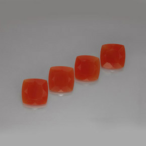 Gemas de cornalina naranja natural de  ct, corte cojín, translúcido