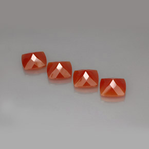 Gemas de cornalina naranja natural de  ct, corte cojín, translúcido