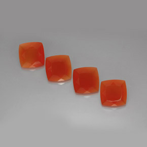 Gemas de cornalina naranja natural de  ct, corte cojín, translúcido