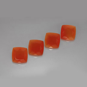 Gemas de cornalina naranja natural de  ct, corte cojín, translúcido